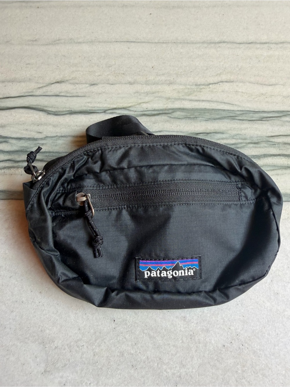 Patagonia Black Waist Pack with Multicolor Logo
